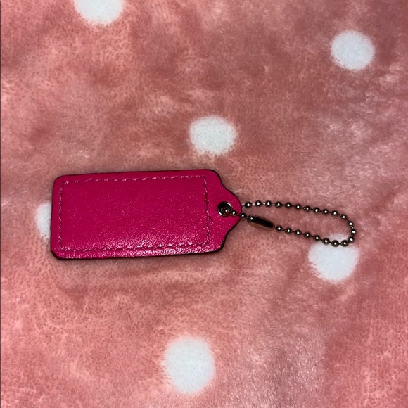 COACH Fuchsia Pink Hang Bag Tag Keychain - Picture 6 of 6